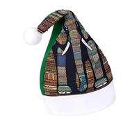 Rrtsmsgh Glitter Sequin Christmas Hat Funny Soft Xmas Cap Adult, African Elephant Santa Hat for New Year Party, Green-style