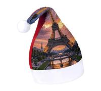 Rrtsmsgh Glitter Sequin Christmas Hat Funny Soft Xmas Cap Adult, Beautiful Eiffel Tower Paris Santa Hat for New Year Party