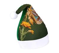 Rrtsmsgh Glitter Sequin Christmas Hat Funny Soft Xmas Cap Adult, Beautiful Moth Wings Santa Hat for New Year Party