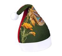Rrtsmsgh Glitter Sequin Christmas Hat Funny Soft Xmas Cap Adult, Beautiful Moth Wings Santa Hat for New Year Party