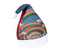 Rrtsmsgh Glitter Sequin Christmas Hat Funny Soft Xmas Cap Adult, Beautiful World Rainbow Santa Hat for New Year Party