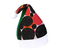 Rrtsmsgh Glitter Sequin Christmas Hat Funny Soft Xmas Cap Adult, Black Polka Dots Santa Hat for New Year Party