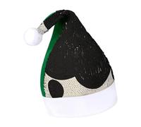 Rrtsmsgh Glitter Sequin Christmas Hat Funny Soft Xmas Cap Adult, Black & White Big Dot Santa Hat for New Year Party