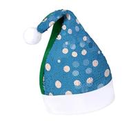 Rrtsmsgh Glitter Sequin Christmas Hat Funny Soft Xmas Cap Adult, Blue Polka Dot Pattern Santa Hat for New Year Party