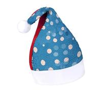 Rrtsmsgh Glitter Sequin Christmas Hat Funny Soft Xmas Cap Adult, Blue Polka Dot Pattern Santa Hat for New Year Party