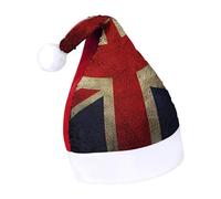 Rrtsmsgh Glitter Sequin Christmas Hat Funny Soft Xmas Cap Adult, British Flag Santa Hat for New Year Party