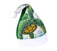 Rrtsmsgh Glitter Sequin Christmas Hat Funny Soft Xmas Cap Adult, Cartoon Turtle Pattern Santa Hat for New Year Party