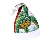 Rrtsmsgh Glitter Sequin Christmas Hat Funny Soft Xmas Cap Adult, Cartoon Turtle Pattern Santa Hat for New Year Party