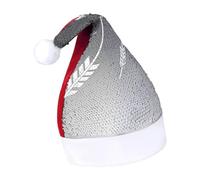 Rrtsmsgh Glitter Sequin Christmas Hat Funny Soft Xmas Cap Adult, Cartoon White Arrow Santa Hat for New Year Party