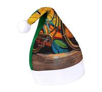 Rrtsmsgh Glitter Sequin Christmas Hat Funny Soft Xmas Cap Adult, Colorful Bicycle Santa Hat for New Year Party, Green-style