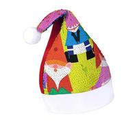 Rrtsmsgh Glitter Sequin Christmas Hat Funny Soft Xmas Cap Adult, Colorful Gnomes Santa Hat for New Year Party