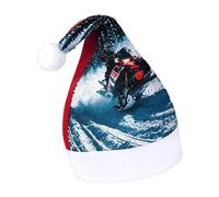 Rrtsmsgh Glitter Sequin Christmas Hat Funny Soft Xmas Cap Adult, Cool Snowmobile Santa Hat for New Year Party, Red-style