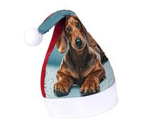 Rrtsmsgh Glitter Sequin Christmas Hat Funny Soft Xmas Cap Adult, Cute Dachshound Dogs Santa Hat for New Year Party