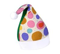 Rrtsmsgh Glitter Sequin Christmas Hat Funny Soft Xmas Cap Adult, Cute Polka Dot Santa Hat for New Year Party