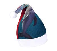 Rrtsmsgh Glitter Sequin Christmas Hat Funny Soft Xmas Cap Adult, Cute Sea Animal Dolphin Santa Hat for New Year Party