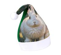 Rrtsmsgh Glitter Sequin Christmas Hat Funny Soft Xmas Cap Adult, Cute White Rabbit Santa Hat for New Year Party