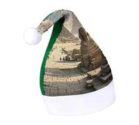 Rrtsmsgh Glitter Sequin Christmas Hat Funny Soft Xmas Cap Adult, Egyptian Pyramids Santa Hat for New Year Party