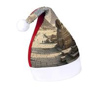 Rrtsmsgh Glitter Sequin Christmas Hat Funny Soft Xmas Cap Adult, Egyptian Pyramids Santa Hat for New Year Party