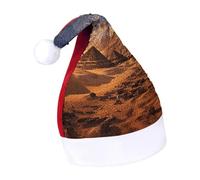 Rrtsmsgh Glitter Sequin Christmas Hat Funny Soft Xmas Cap Adult, Egyptian Pyramids Santa Hat for New Year Party, Red-style