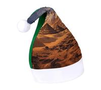 Rrtsmsgh Glitter Sequin Christmas Hat Funny Soft Xmas Cap Adult, Egyptian Pyramids Santa Hat for New Year Party, Green-style