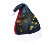 Rrtsmsgh Glitter Sequin Christmas Hat Funny Soft Xmas Cap Adult, Fireflies Santa Hat for New Year Party, Red-style