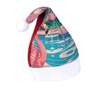 Rrtsmsgh Glitter Sequin Christmas Hat Funny Soft Xmas Cap Adult, Flamingo And Swimming Pool Santa Hat for New Year Party
