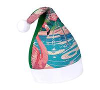 Rrtsmsgh Glitter Sequin Christmas Hat Funny Soft Xmas Cap Adult, Flamingo And Swimming Pool Santa Hat for New Year Party