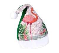 Rrtsmsgh Glitter Sequin Christmas Hat Funny Soft Xmas Cap Adult, Flamingo Santa Hat for New Year Party