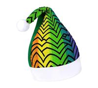 Rrtsmsgh Glitter Sequin Christmas Hat Funny Soft Xmas Cap Adult, Gay Pride Rainbow Pattern Santa Hat for New Year Party