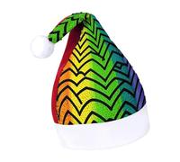 Rrtsmsgh Glitter Sequin Christmas Hat Funny Soft Xmas Cap Adult, Gay Pride Rainbow Pattern Santa Hat for New Year Party