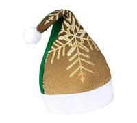 Rrtsmsgh Glitter Sequin Christmas Hat Funny Soft Xmas Cap Adult, Golden Christmas Snowflake Santa Hat for New Year Party