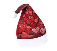 Rrtsmsgh Glitter Sequin Christmas Hat Funny Soft Xmas Cap Adult, Hearts Love Santa Hat for New Year Party
