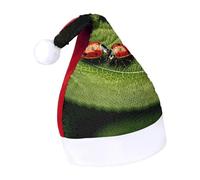 Rrtsmsgh Glitter Sequin Christmas Hat Funny Soft Xmas Cap Adult, Leaves And Ladybug Santa Hat for New Year Party