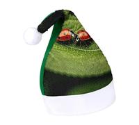 Rrtsmsgh Glitter Sequin Christmas Hat Funny Soft Xmas Cap Adult, Leaves And Ladybug Santa Hat for New Year Party
