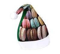Rrtsmsgh Glitter Sequin Christmas Hat Funny Soft Xmas Cap Adult, Macaron Biscuit Flavored Pastries Santa Hat for New Year Party, Green-style