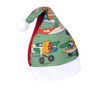 Rrtsmsgh Glitter Sequin Christmas Hat Funny Soft Xmas Cap Adult, Many Cartoon Small Airplanes Santa Hat for New Year Party