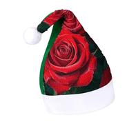 Rrtsmsgh Glitter Sequin Christmas Hat Funny Soft Xmas Cap Adult, Many Red Rose Santa Hat for New Year Party
