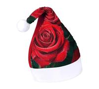 Rrtsmsgh Glitter Sequin Christmas Hat Funny Soft Xmas Cap Adult, Many Red Rose Santa Hat for New Year Party