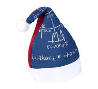 Rrtsmsgh Glitter Sequin Christmas Hat Funny Soft Xmas Cap Adult, Math Formula Santa Hat for New Year Party