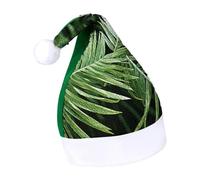 Rrtsmsgh Glitter Sequin Christmas Hat Funny Soft Xmas Cap Adult, Palm Tree Leaves Santa Hat for New Year Party