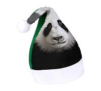 Rrtsmsgh Glitter Sequin Christmas Hat Funny Soft Xmas Cap Adult, Panda Bear Head Santa Hat for New Year Party, Green-style