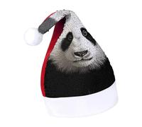 Rrtsmsgh Glitter Sequin Christmas Hat Funny Soft Xmas Cap Adult, Panda Bear Head Santa Hat for New Year Party, Red-style