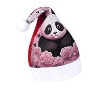 Rrtsmsgh Glitter Sequin Christmas Hat Funny Soft Xmas Cap Adult, Panda Pattern Santa Hat for New Year Party