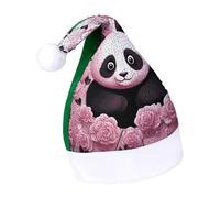 Rrtsmsgh Glitter Sequin Christmas Hat Funny Soft Xmas Cap Adult, Panda Pattern Santa Hat for New Year Party