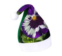 Rrtsmsgh Glitter Sequin Christmas Hat Funny Soft Xmas Cap Adult, Pansy Perfection Santa Hat for New Year Party