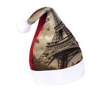 Rrtsmsgh Glitter Sequin Christmas Hat Funny Soft Xmas Cap Adult, Paris Eiffel Tower Santa Hat for New Year Party