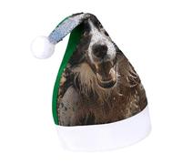Rrtsmsgh Glitter Sequin Christmas Hat Funny Soft Xmas Cap Adult, Pastor Border Collie Santa Hat for New Year Party, Green-style