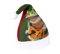 Rrtsmsgh Glitter Sequin Christmas Hat Funny Soft Xmas Cap Adult, Peace Tree Frog Santa Hat for New Year Party