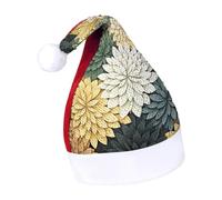 Rrtsmsgh Glitter Sequin Christmas Hat Funny Soft Xmas Cap Adult, Petals Garden Leaves Santa Hat for New Year Party