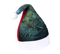 Rrtsmsgh Glitter Sequin Christmas Hat Funny Soft Xmas Cap Adult, Pine Tree Green Needles Santa Hat for New Year Party